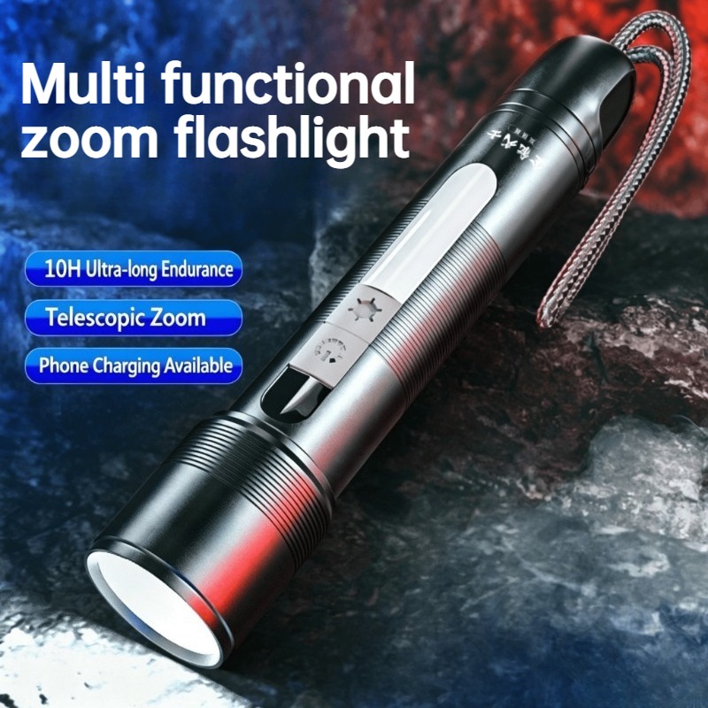 Outdoor Lighting Rechargeable - Çok Fonksiyonlu LED El Feneri Yakınlaştırılabilir