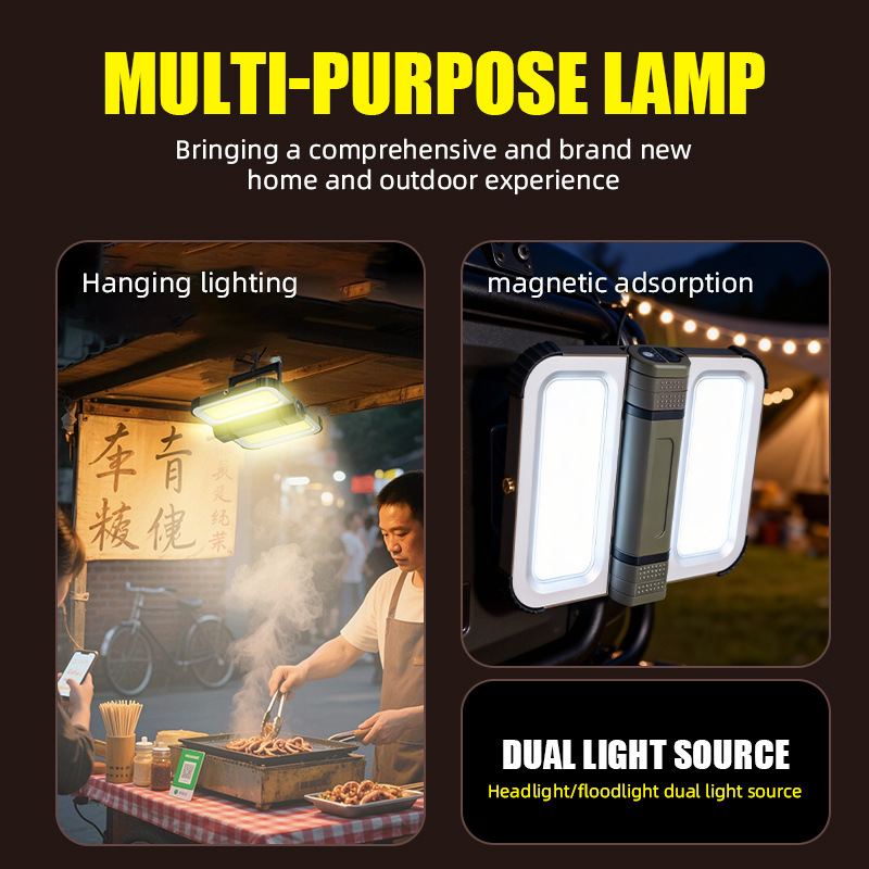 Outdoor Lighting Vendors - Güneş Enerjili Şarj Edilebilir Güçlü Manyetik