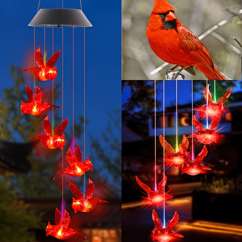 Outdoor Lighting Solar - Güneş Enerjili Alevli Kuş Rüzgar Çanı