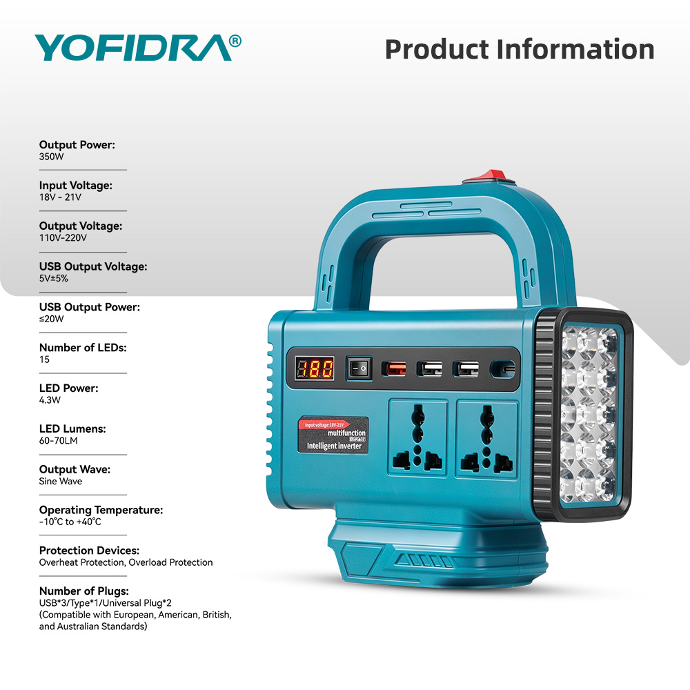 YOFIDRA 220V Taşınabilir Güç İ - Outdoor Lighting Battery Operated incelemesi ve fiyatı